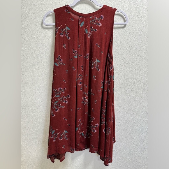 Free People Tree Swing Snap Out of It Tank Top Dress Rust Floral Keyhole XS - Picture 7 of 10
